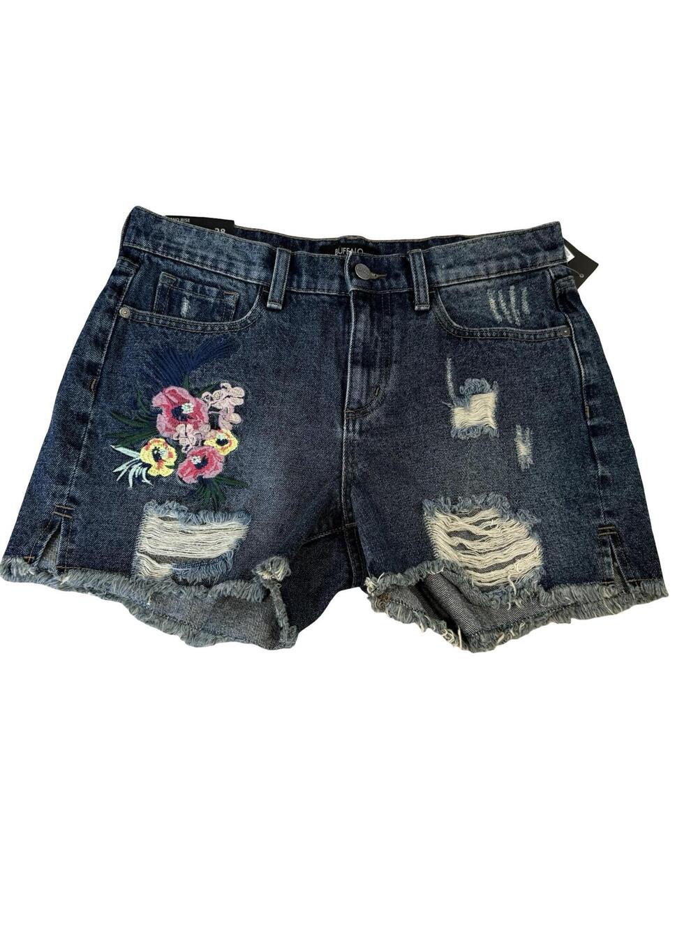 Buffalo David Bitton NWT Embroidered Denim Shorts - Size 28